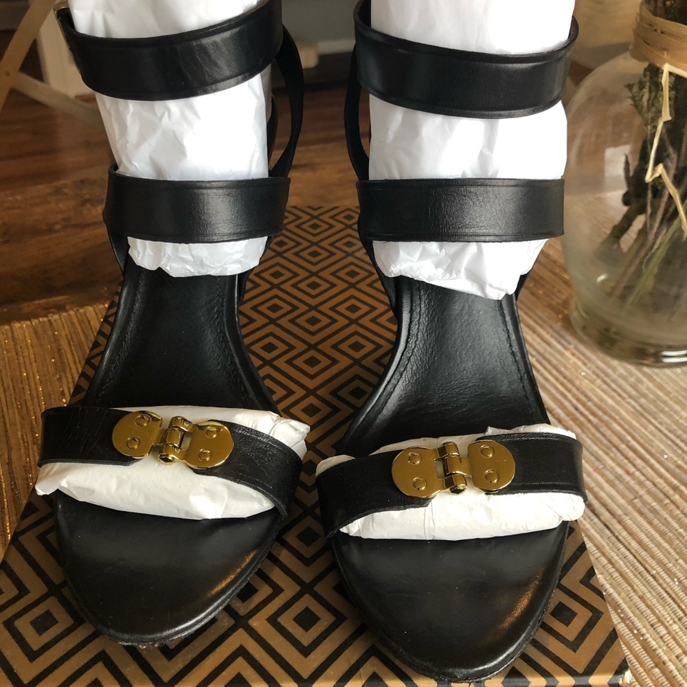 7 for All Mankind Leather Sandal Size 8.5 - Black
